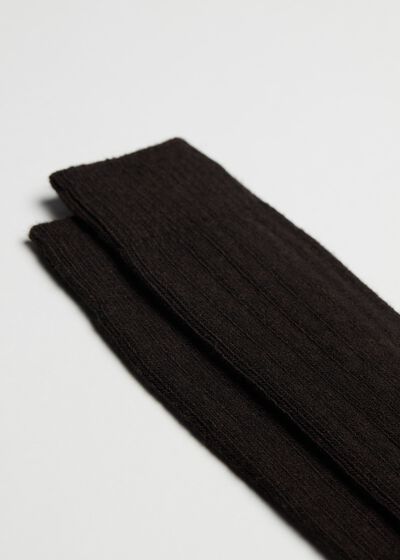 Men’s Short Ribbed Socks with Wool and Cashmere