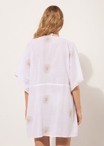 Kaftan aus Baumwolle mit eleganten Stickereien