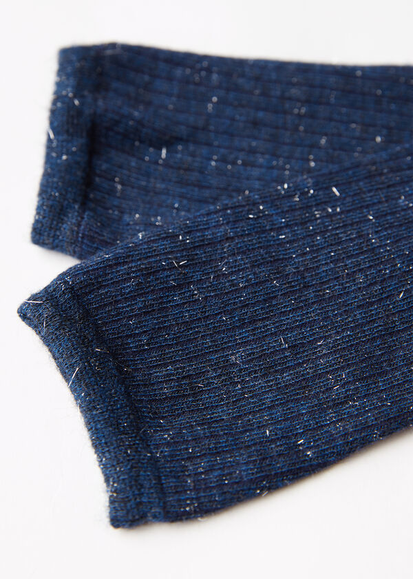 Girls’ Cashmere and Glitter Short Socks