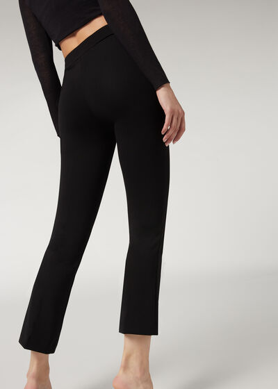 Gecropte flared legging