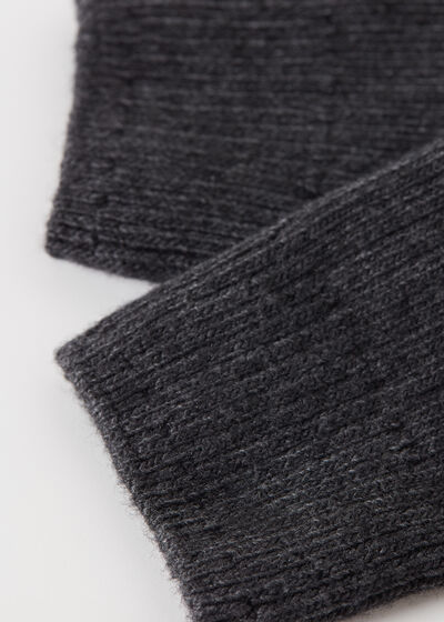 Rebraste kratke čarape s vunom i kašmirom
