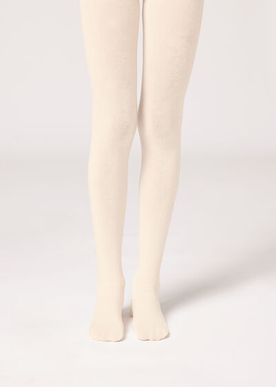 Girls' Super Opaque Tights with Cashmere