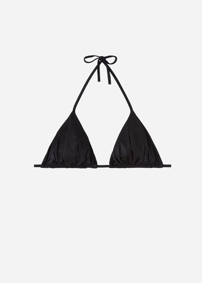 Háromszög Fazonú Bikini Felső Kivehető Kosárbéléssel Shiny Satin