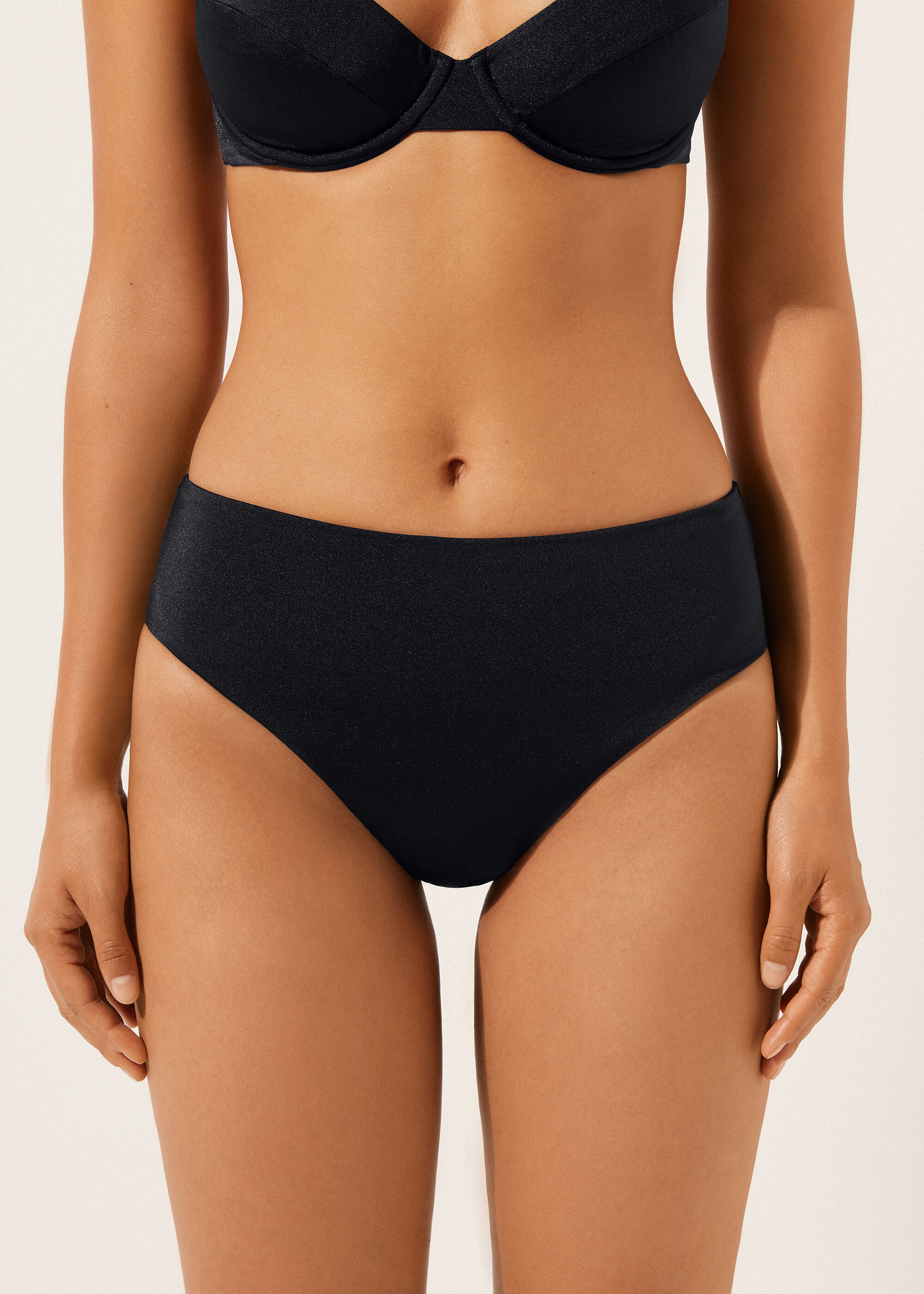 High-Waisted Brazilian Bikini Bottoms Corset Charm