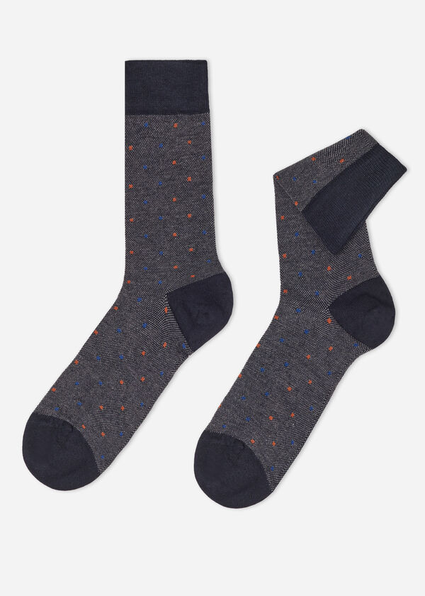 Men’s Polka Dot Cashmere Short Socks