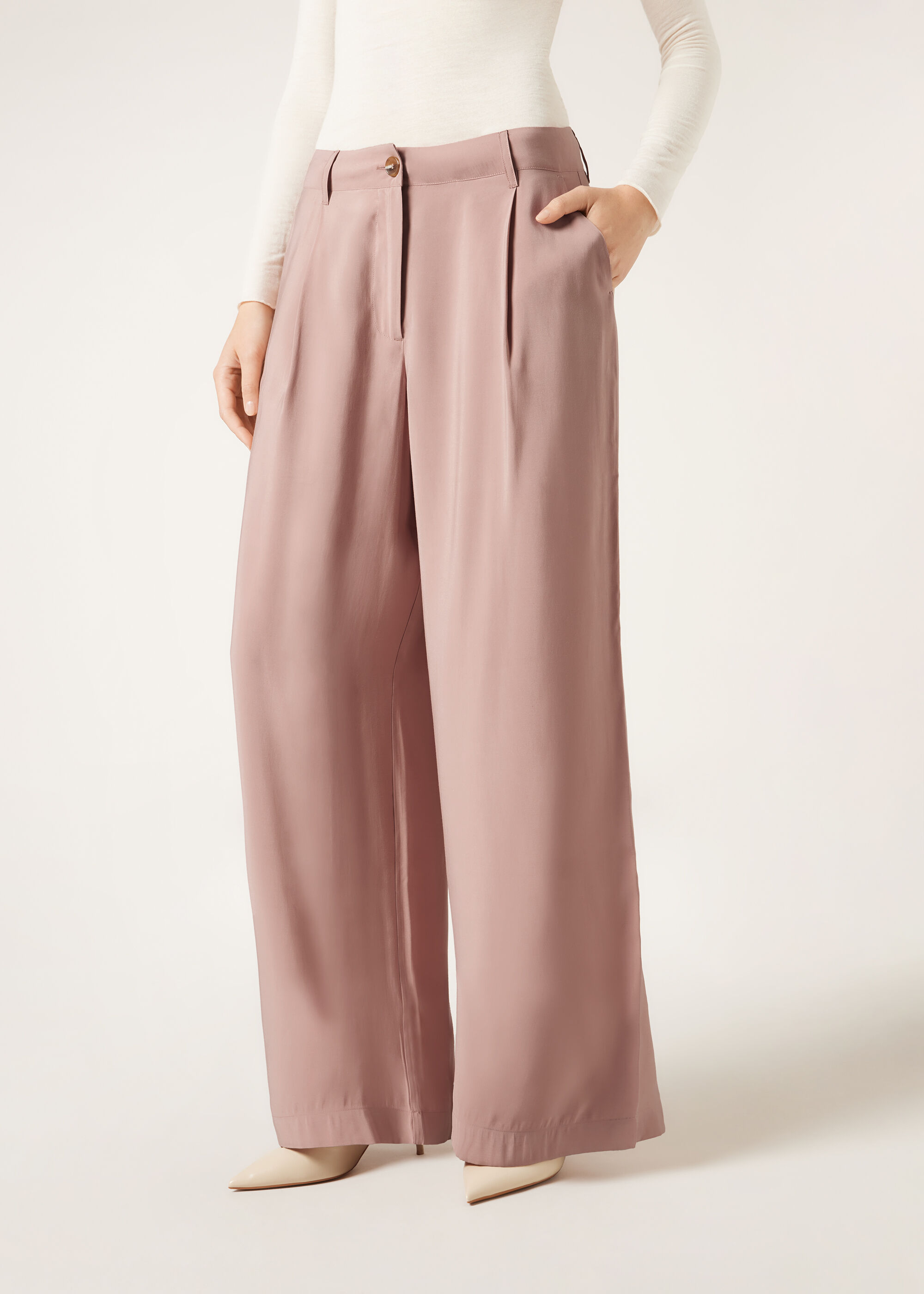Pantaloni Lunghi Soft con Pieghe