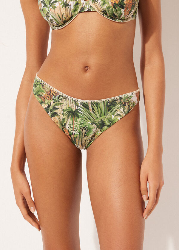 Orman Desenli Slip Bikini Altı Savage Tropics