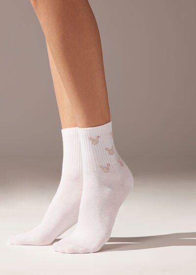 Krátké ponožky s cvočky a disneyovskou Minnie