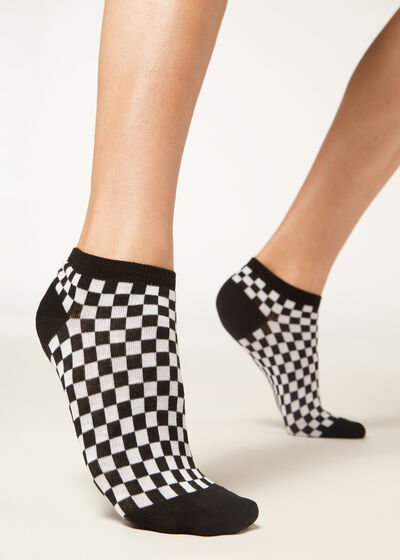 Checkered No-Show Socks