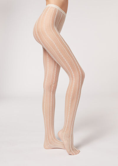 Fishnet Panty met Verticale Motieven