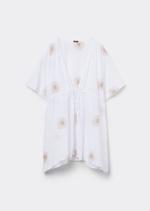 Cotton Kaftan with Elegant Embroidery