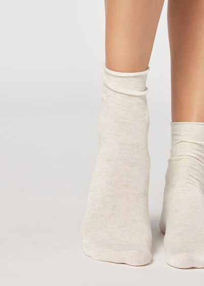 Krátke kašmírové ponožky s trblietavým vláknom