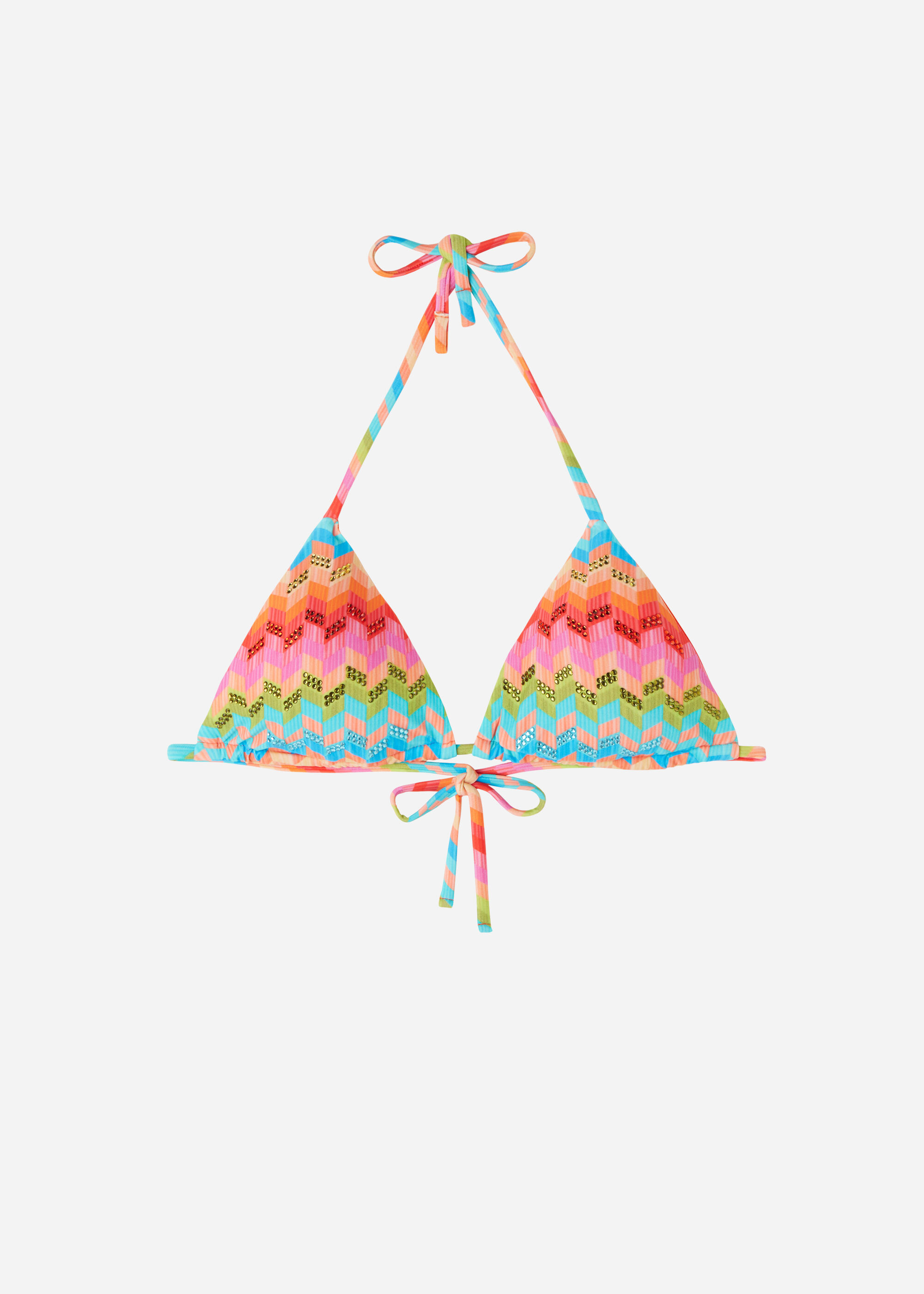 Haut de maillot triangle rembourrage amovible Rainbow