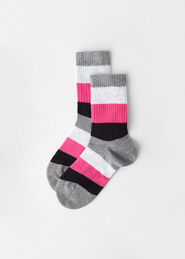 Chaussettes basses à rayures pour enfants