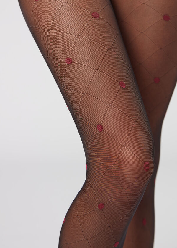 Houndstooth 30 Denier Sheer Tights - Calzedonia