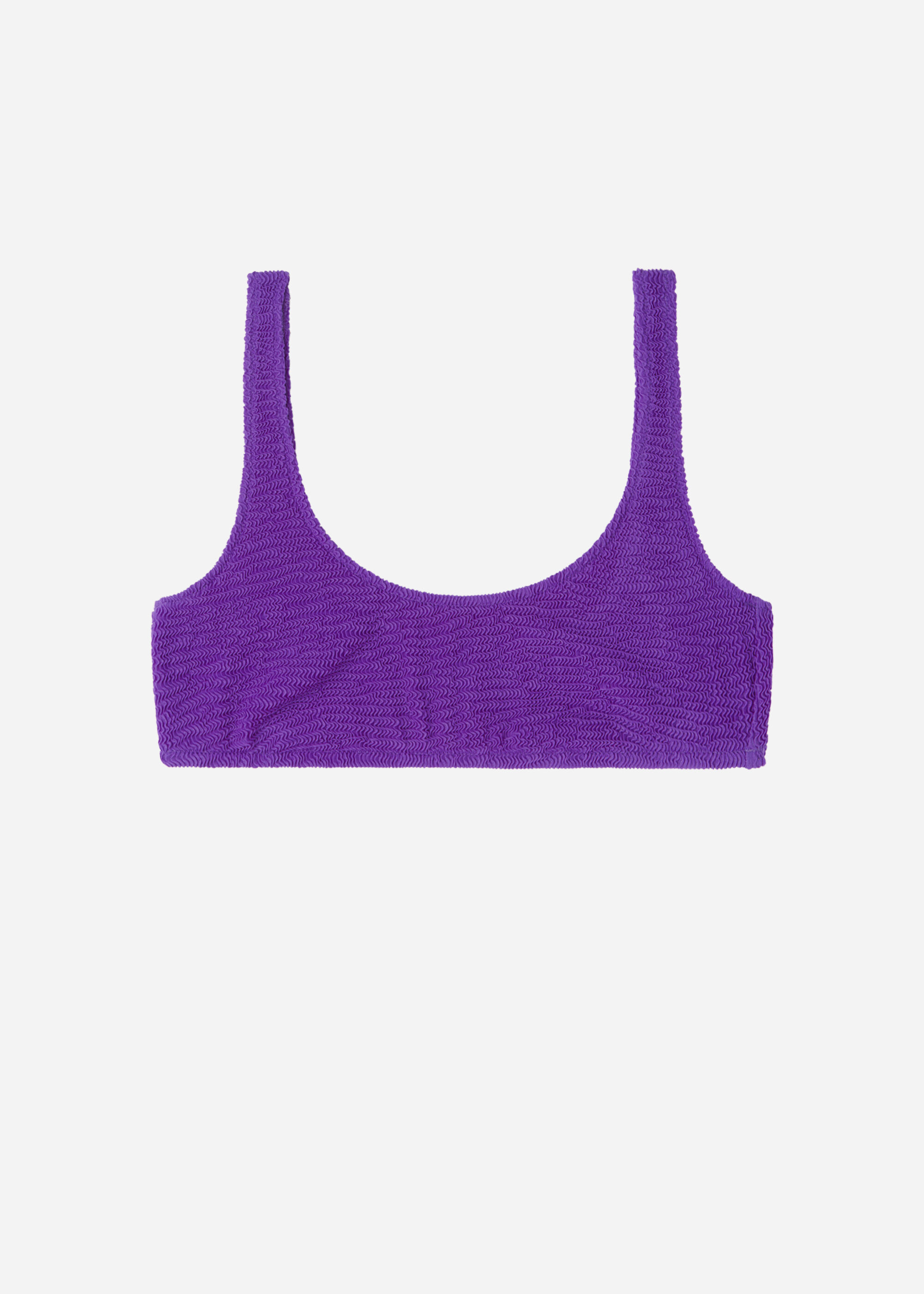 Sporty Look Brassiere Bikini Top Crinkle Waves