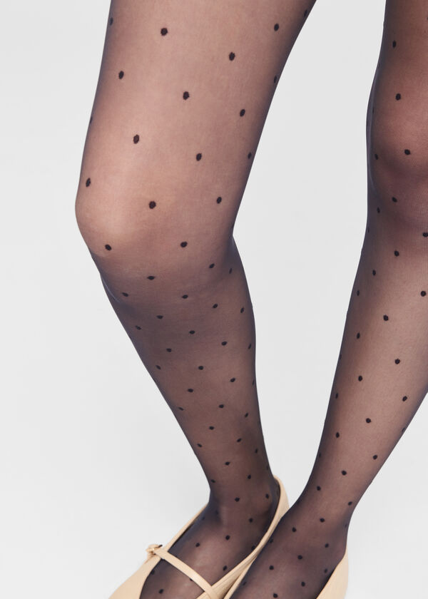 Sheer polka dot tights