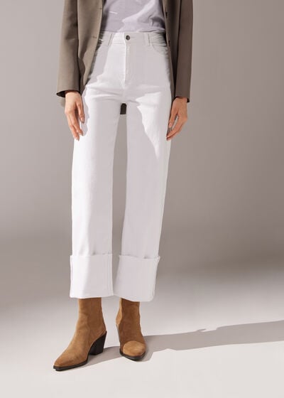 Culotte-Jeans mit variablem Umschlag