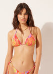 Removable Padding Triangle Swimsuit Top Tropical Pop
