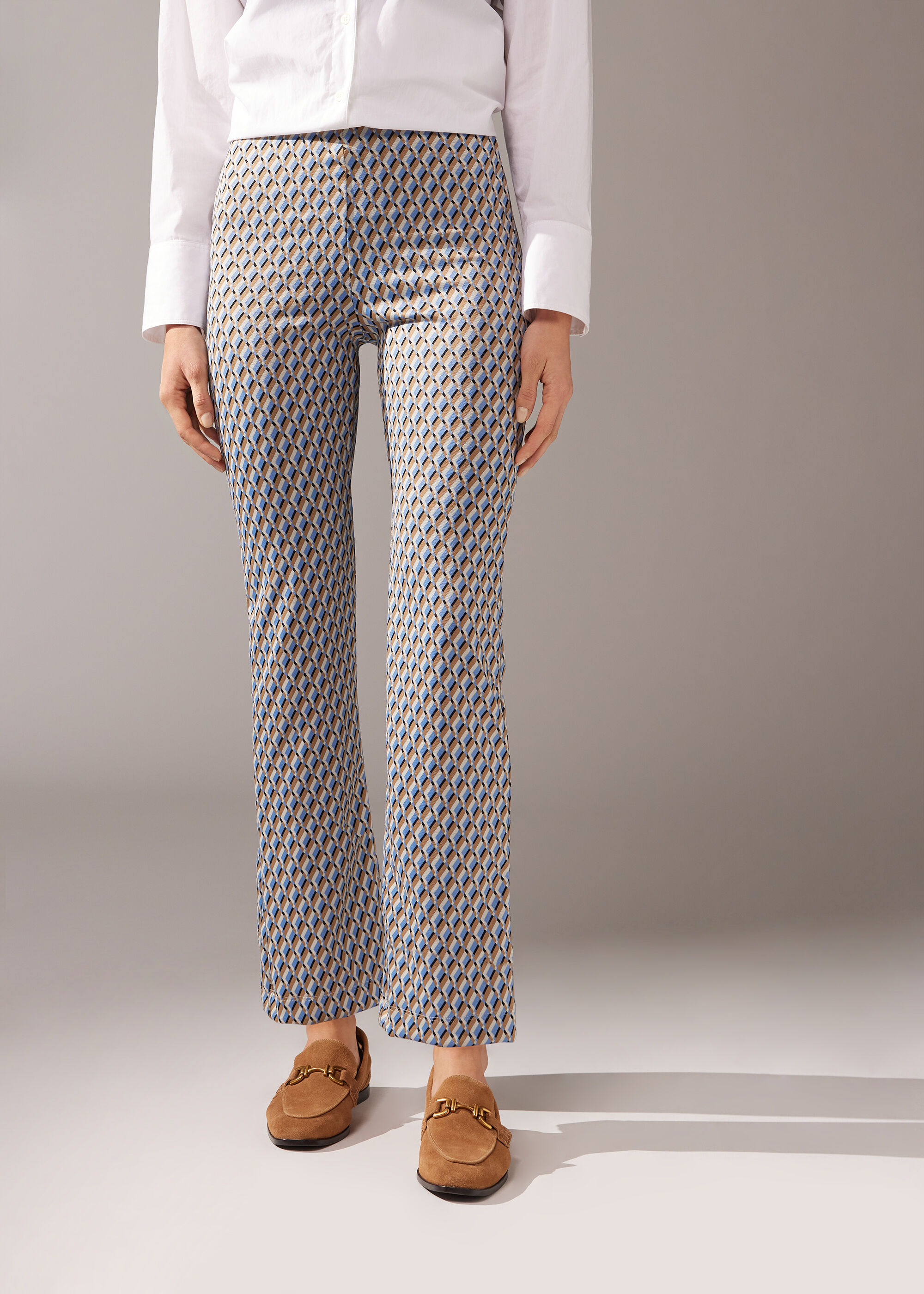 Colanți Evazați Cropped Model Geometric