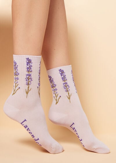 Krátké květované sportovní ponožky Eko