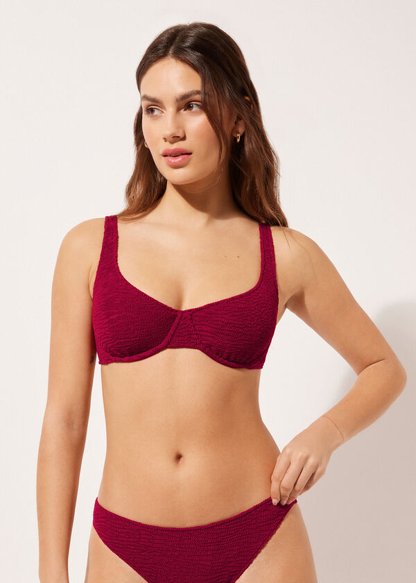 Balconette Bikini Top Crinkle Waves