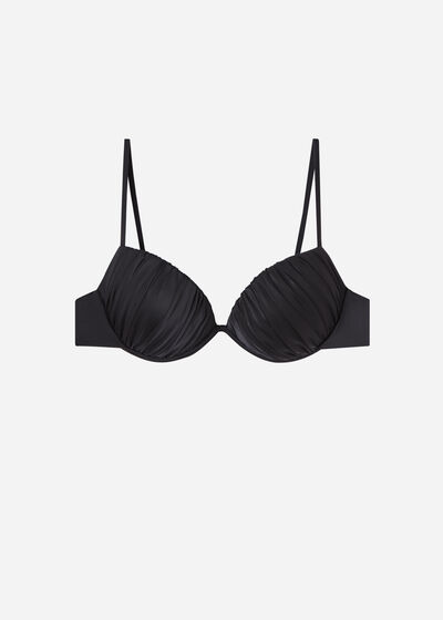 Push-up-Bikinioberteil mit abgestufter Wattierung Shiny Satin