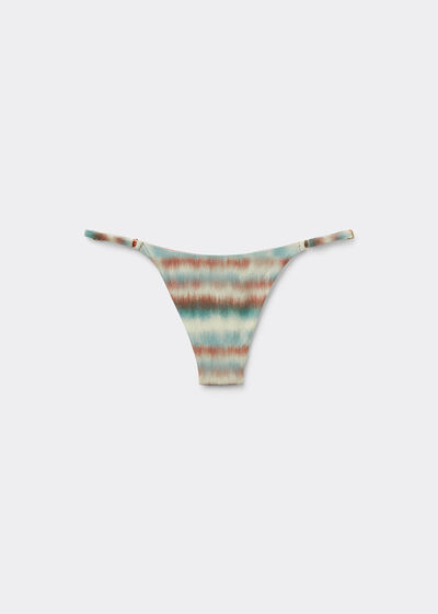Thong Bikini Bottoms Glittery Tie-Dye