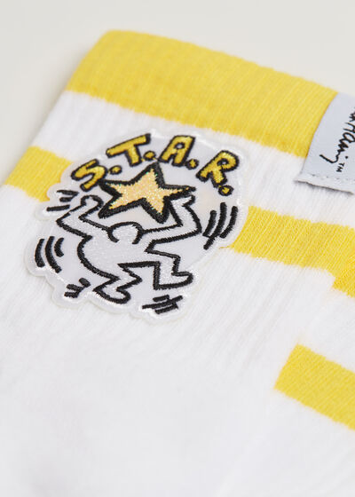 Korta strumpor Sport i bomull med Keith Haring™-tryck