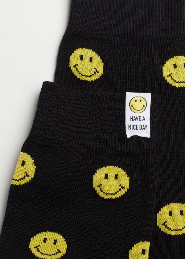 Krátké pánské ponožky s celoplošným vzorem Smiley®
