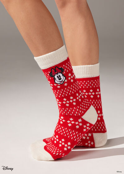 Domáce ponožky s vianočným motívom Minnie Disney