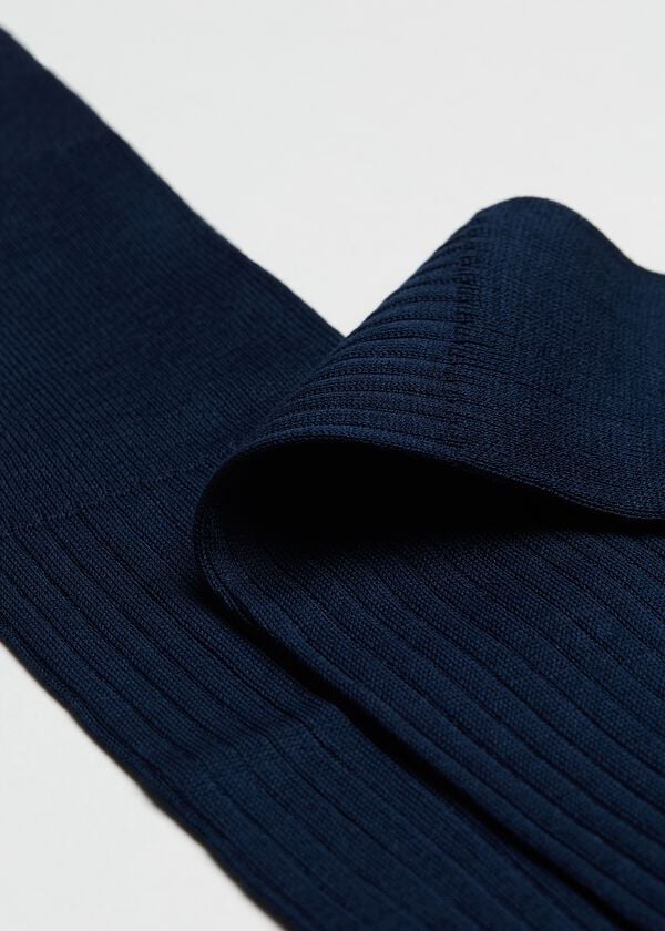 Men’s Lisle Thread Ribbed Long Socks