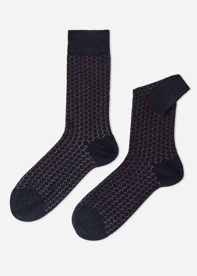 Muške kratke čarape s kašmirom i uzorkom rombova