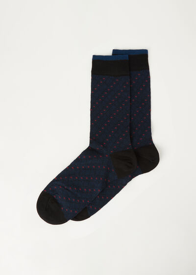 Pánske krátke žakárové ponožky s kosoštvorcovým vzorom