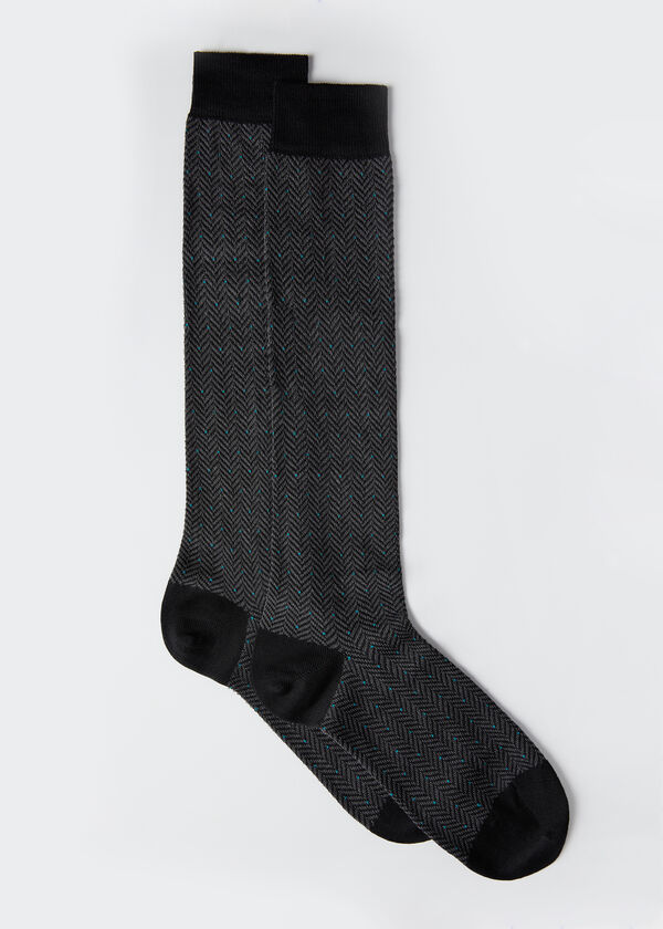 Men’s Geometric Pattern Long Socks