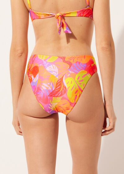 Yüksek Bel Slip Bikini Altı Tropical Pop