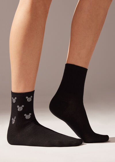 Studded Minnie Disney Short Socks