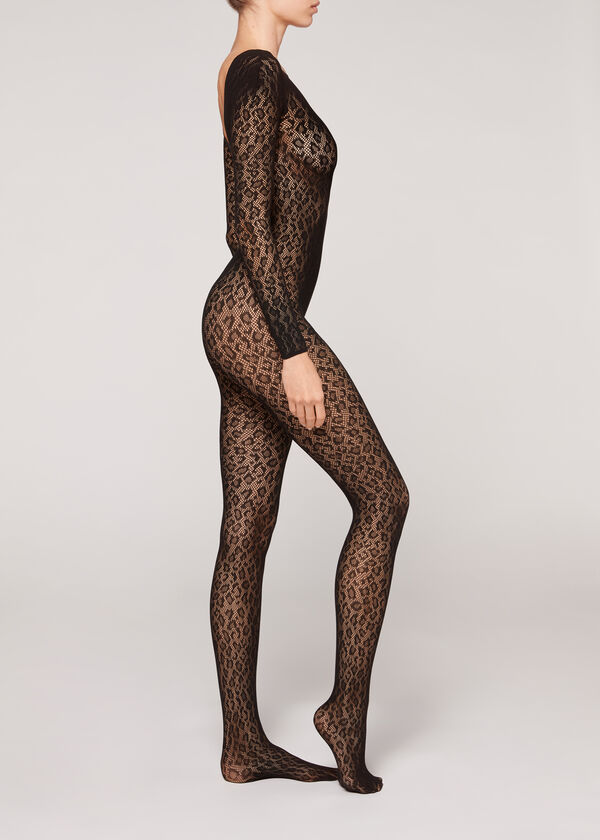 Animal-Patterned Full Body Tights