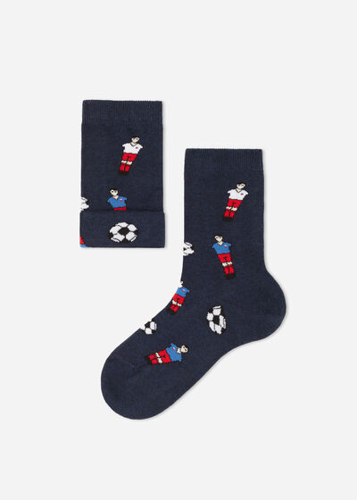 Krátké dětské ponožky s fotbalovým vzorem