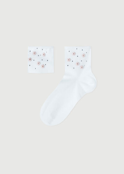 Girls’ Pretty Appliqué Short Socks