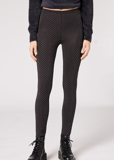 All-Over Diamanté Appliqué Skinny Leggings