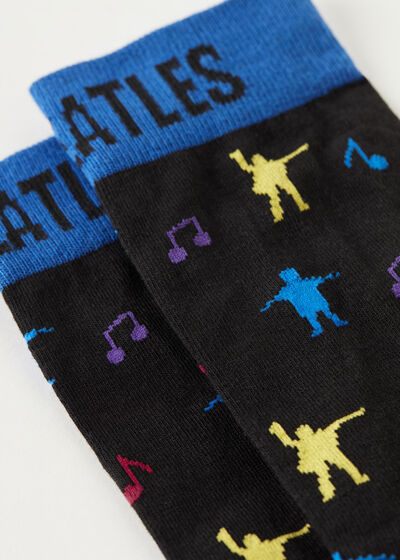 Pánske krátke ponožky s celoplošným vzorom The Beatles