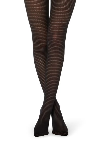 Striped opaque tights