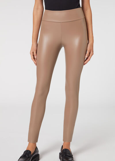 Thermal Leather Effect Leggings
