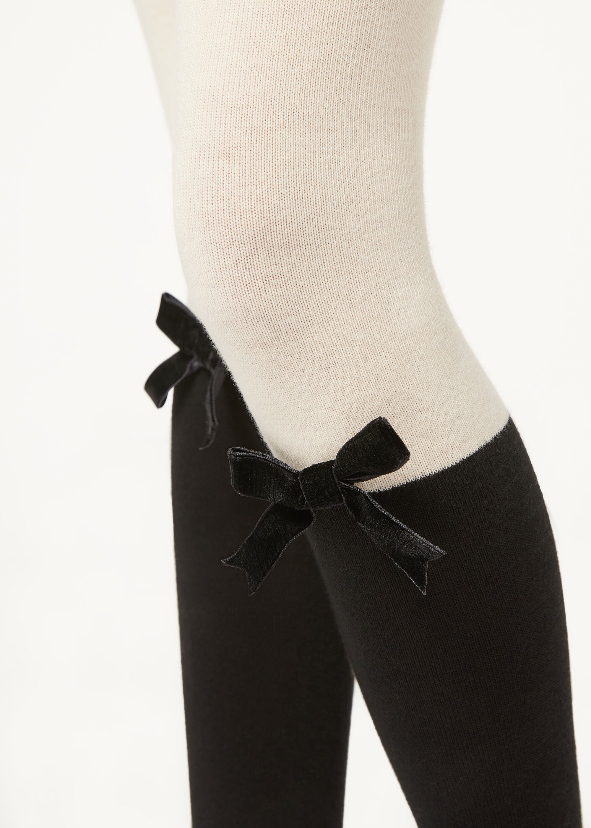 Collant Effet Chaussettes Hautes en Coton Fille