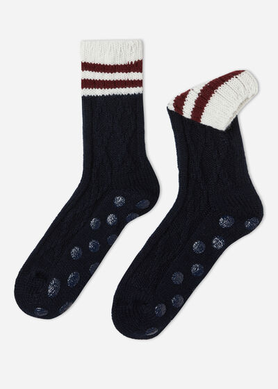 Pánské protiskluzové ponožky s příměsí vlny