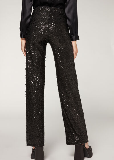 Leggings in Paillettes a Palazzo
