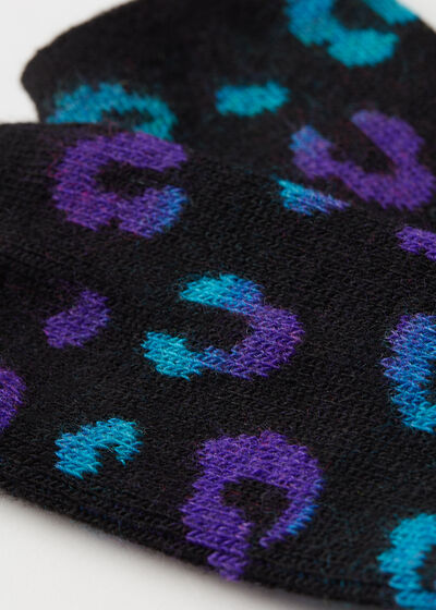 Krátke kašmírové ponožky s fŕkaným vzorom