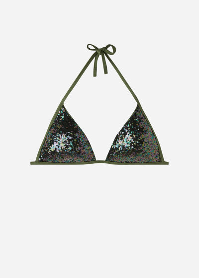 Graduated Padded Triangle Bikini Top Glowing Surface