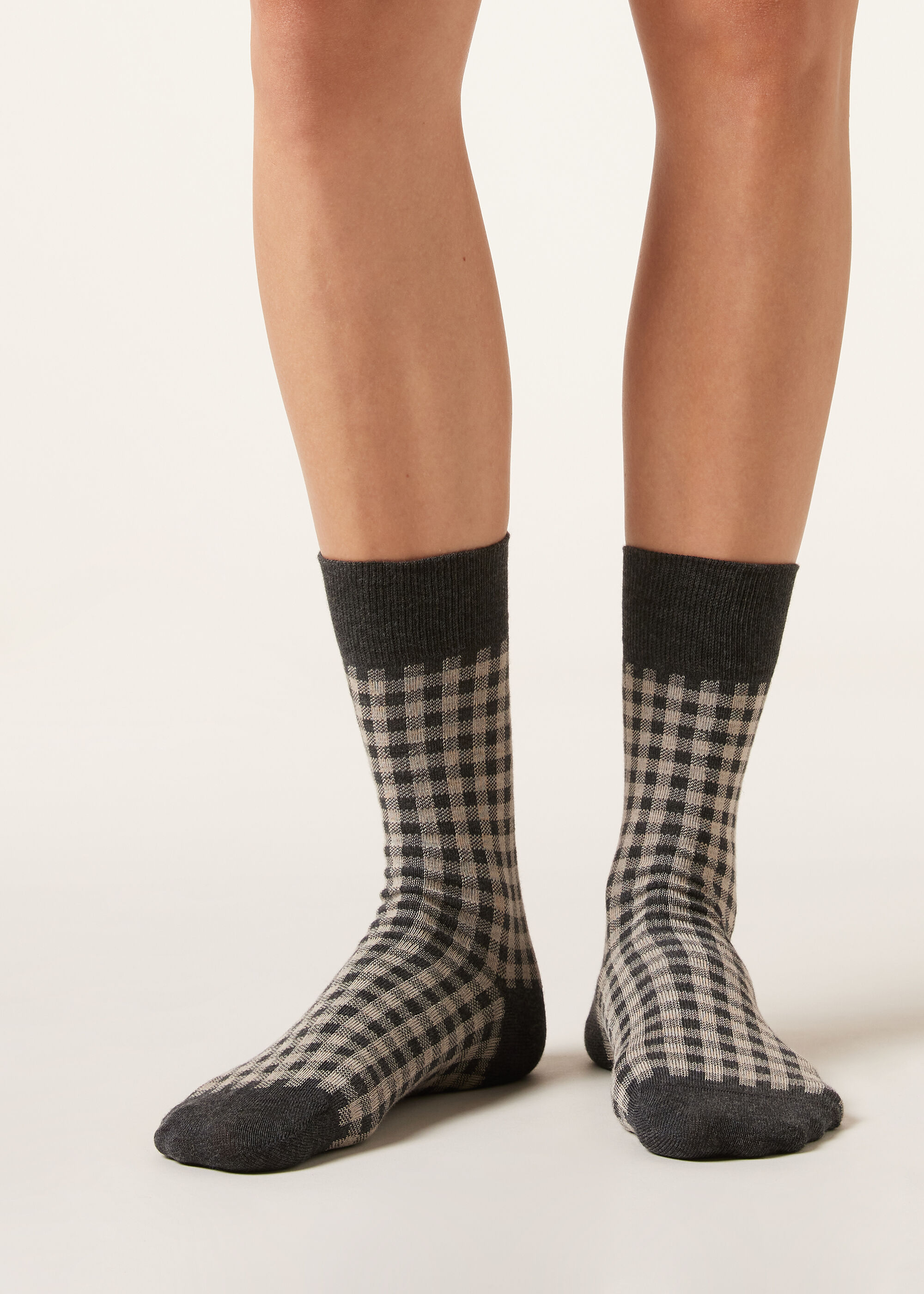 Gingham Pattern Socks